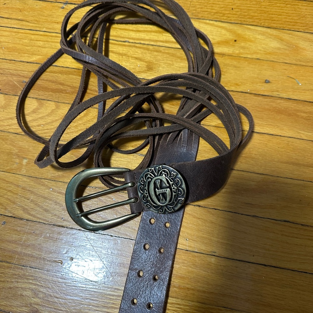 Guess Brown Leather Belt with Elegant Design